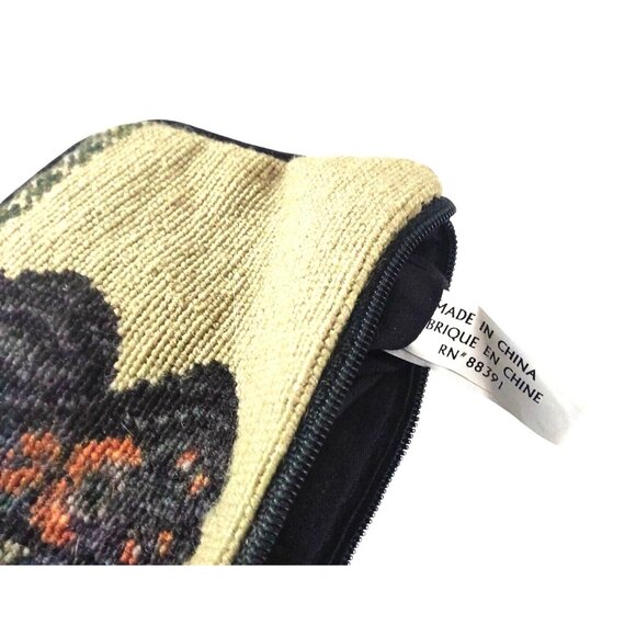 Dachshund Needlepoint Zip Pouch 100% Wool On 100% Cotton Canvas - Picture 5 of 12